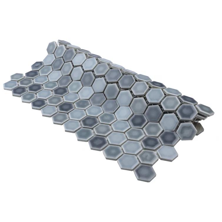 Hudson 1" Hex 11-7/8 " x 13-1/4 " Porcelain Mosaic Floor and Wall Tile