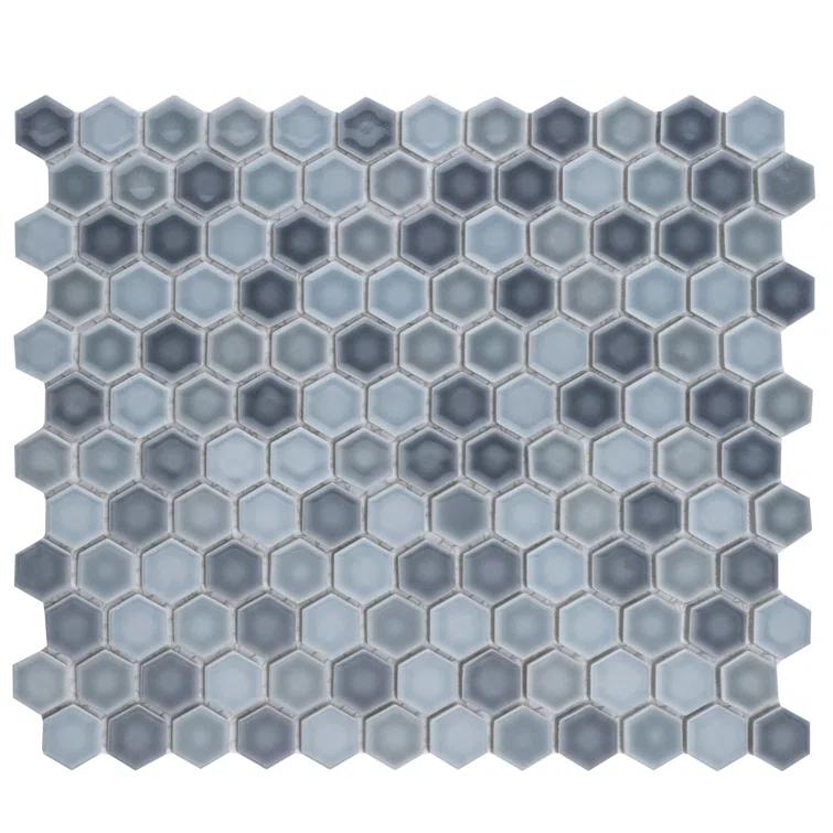 Hudson 1" Hex 11-7/8 " x 13-1/4 " Porcelain Mosaic Floor and Wall Tile