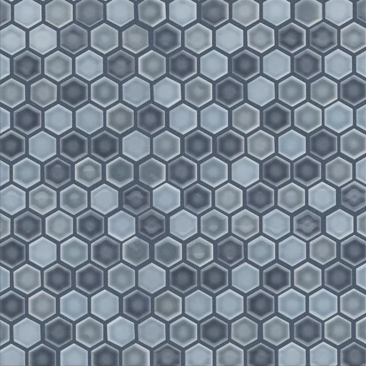 Hudson 1" Hex 11-7/8 " x 13-1/4 " Porcelain Mosaic Floor and Wall Tile