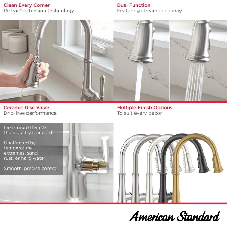 Delancey Pull Down Single Handle Kitchen Faucet With Accessories