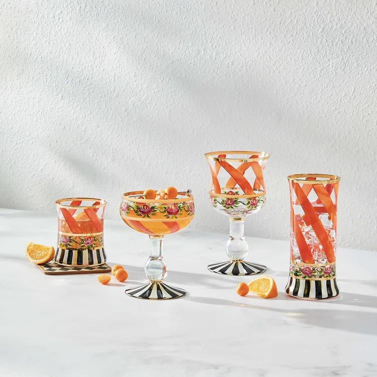 MacKenzie-Childs Maypole 16 oz. Wine Glass & Reviews | Wayfair