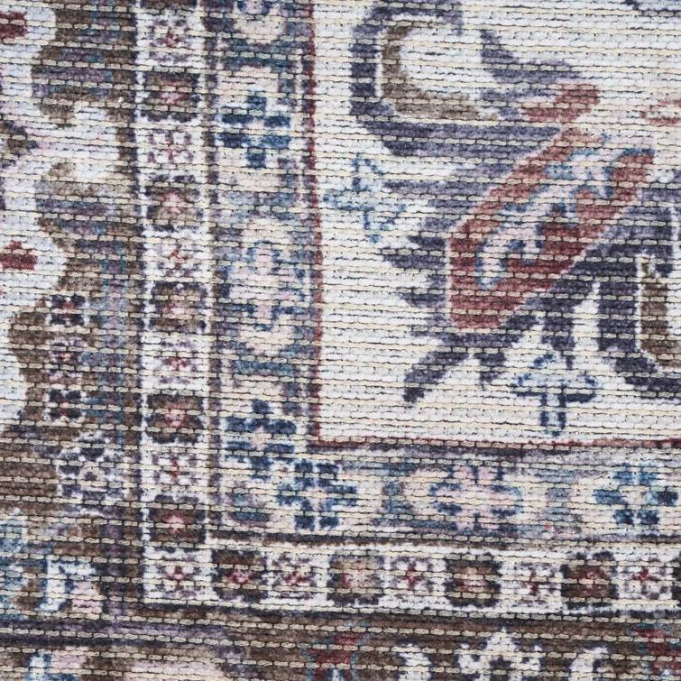 Oriental Machine Washable Cotton/Polyester Area Rug in Ivory/Olive