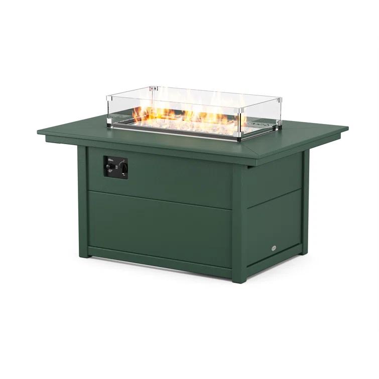 Rectangle Polyresin Smokeless Fire Pit Table with Hidden Fuel Tank
