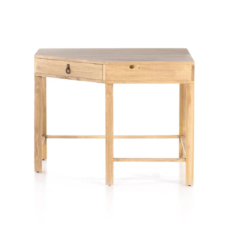 Fulton Dry Wash Poplar Modular Corner Desk with Iron and Leather Accents