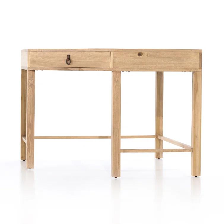 Fulton Dry Wash Poplar Modular Corner Desk with Iron and Leather Accents