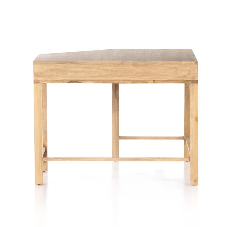 Fulton Dry Wash Poplar Modular Corner Desk with Iron and Leather Accents