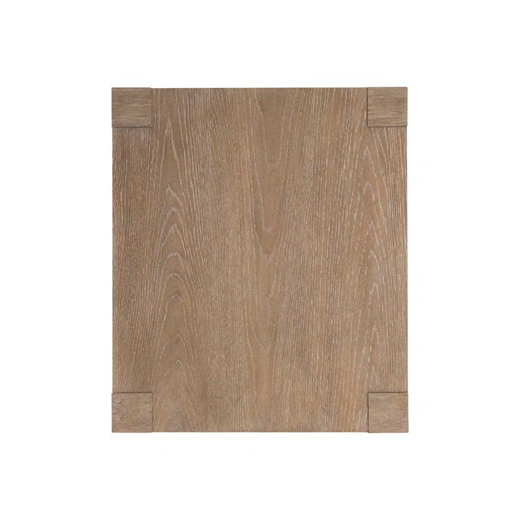 Medium Oak Rectangular Accent Table with Spindle Legs