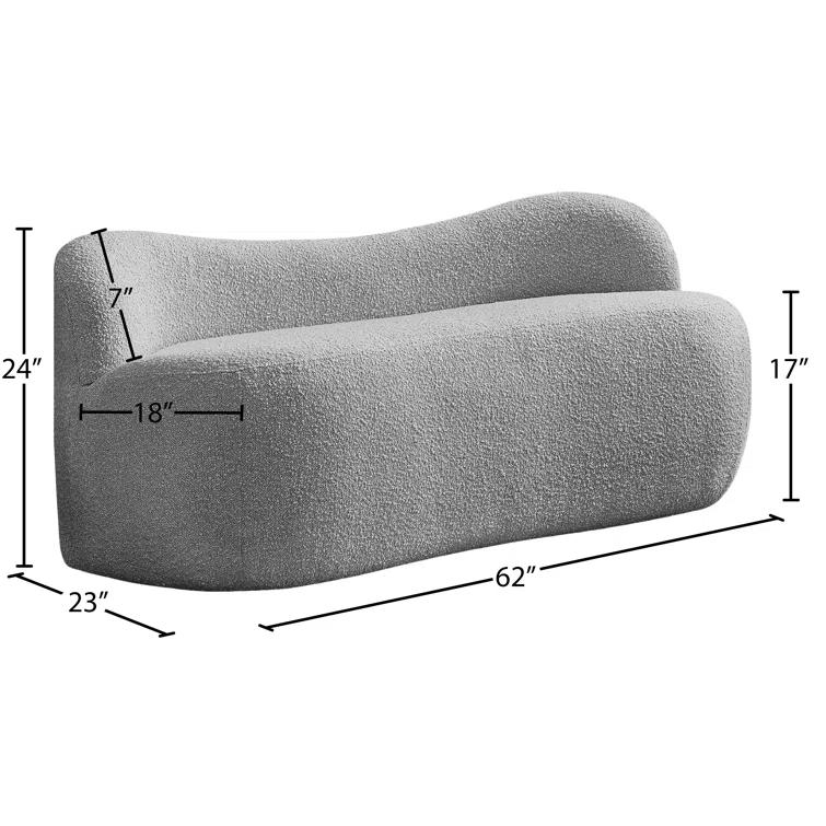 Jimmey Flair Boucle Fabric Bench