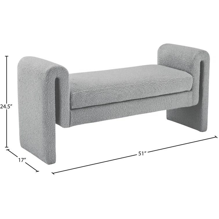 Hiroyasu Upholstered Boucle Bench