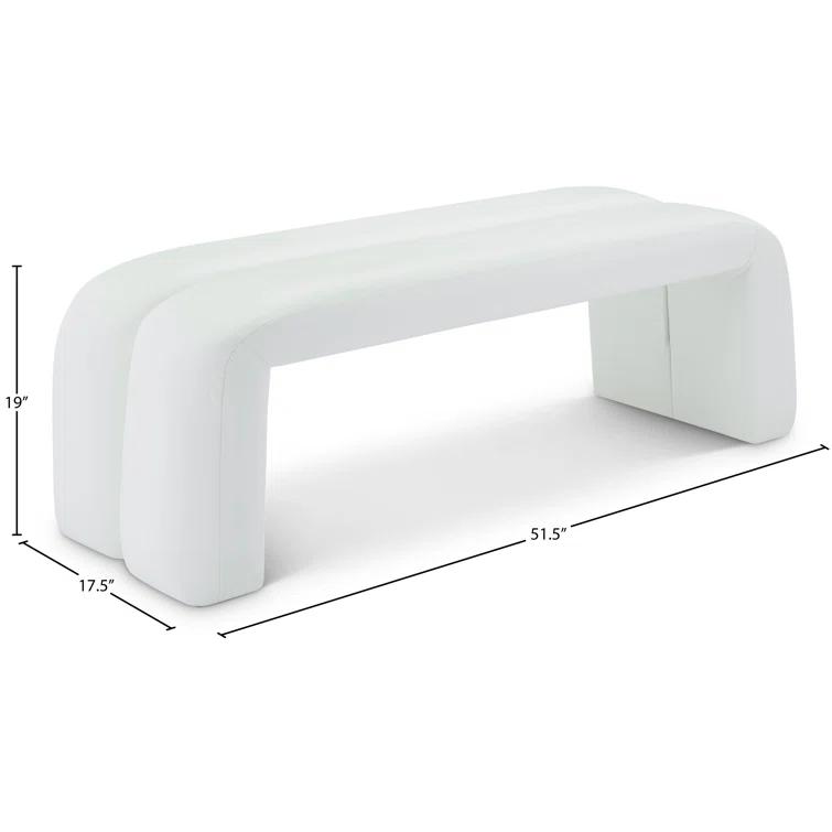 Wrought Studio™ Ishanjeet Arc Vegan Leather Upholstered Bench