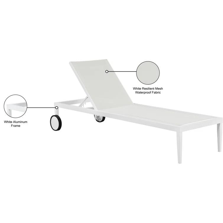 Velizar Mesh Waterproof Fabric Outdoor Patio Aluminum Mesh Chaise Lounge Chair