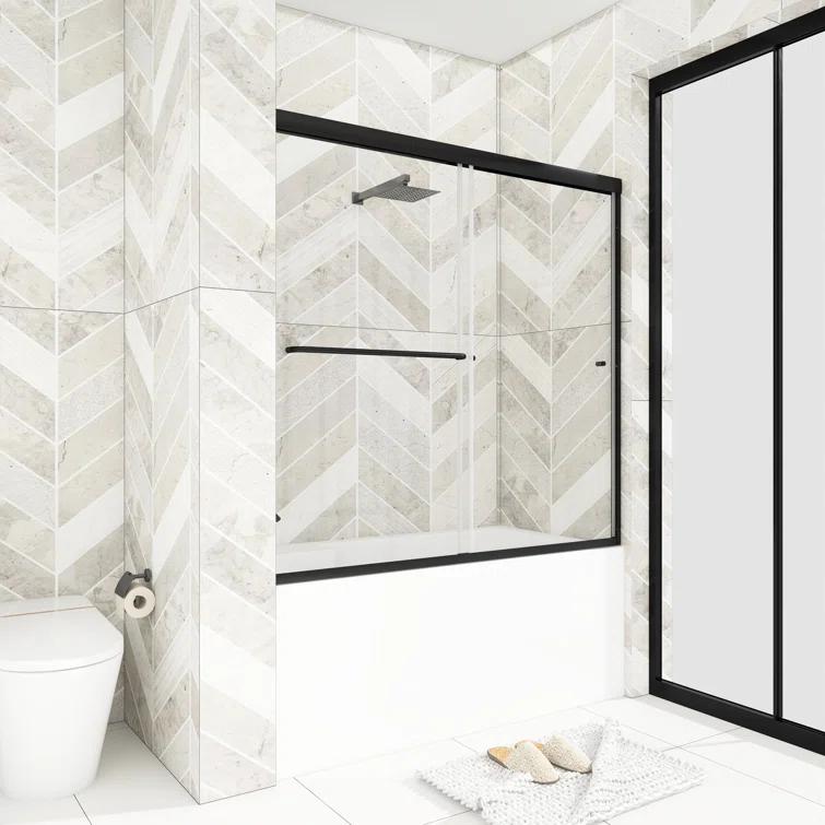 60" W x 58" H Double Sliding Framed Tub Door