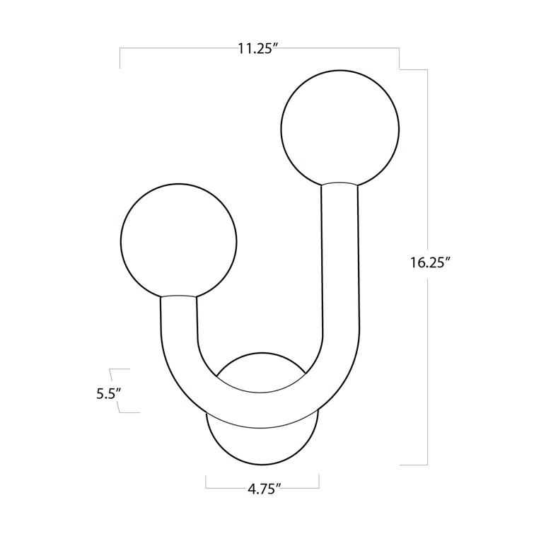 Happy Sconce by Regina Andrew - Natural Brass / Left Facing