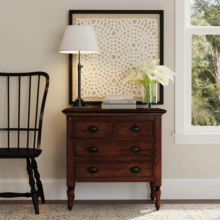 Easterbrook 31.5 in. W Wood 4 Drawer Accent Storage Chest - Gray