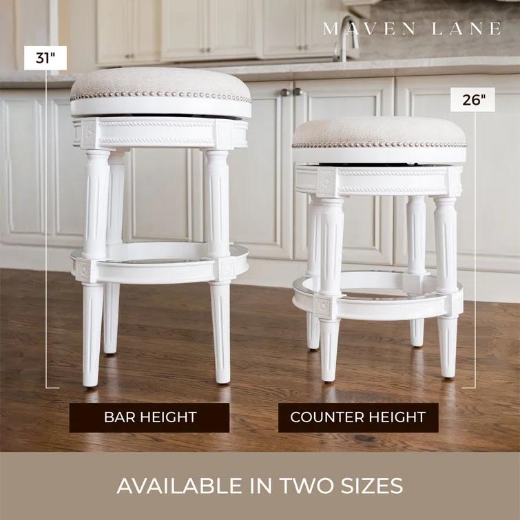 Maven Lane Maven Lane Pullman Backless Stool with Fabric Upholstery