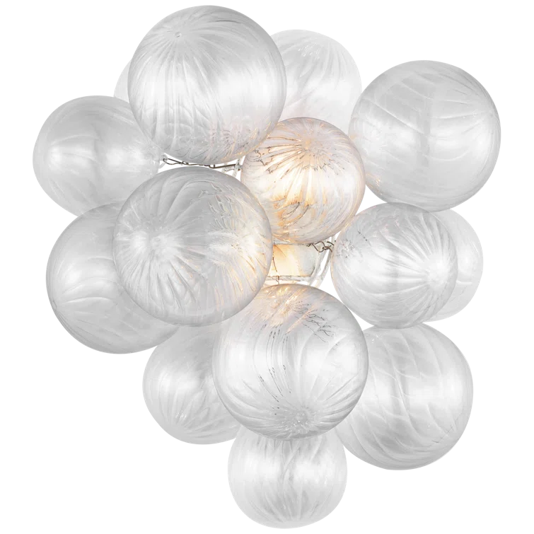 Plaster White Glass Globe Dimmable Wall Sconce