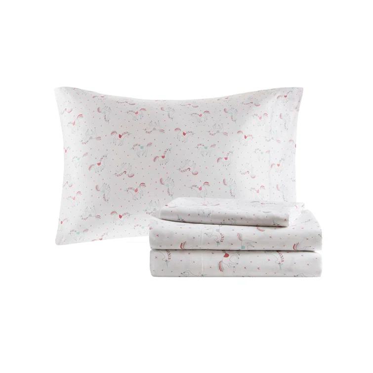 Intelligent Design Kids Alicia Rainbow and Metallic Stars Comforter Set with Bed Sheets