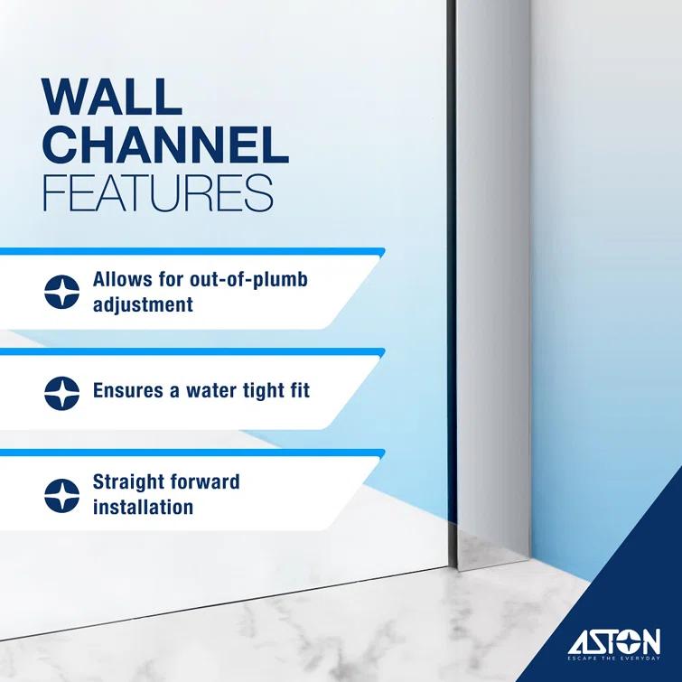Belmore GS 37.25" - 38.25" W x 72" H Hinged Frameless Shower Door