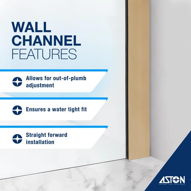 Elyse XL 34 in. W x 80 in. H Fixed Frameless Shower Door with Clear Star Cast Glass