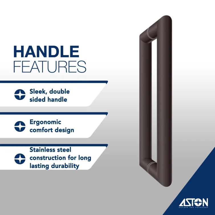 Nautis XL 35.25 - 36.25 in. W x 80 in. H Hinged Frameless Shower Door with Clear StarCast Glass