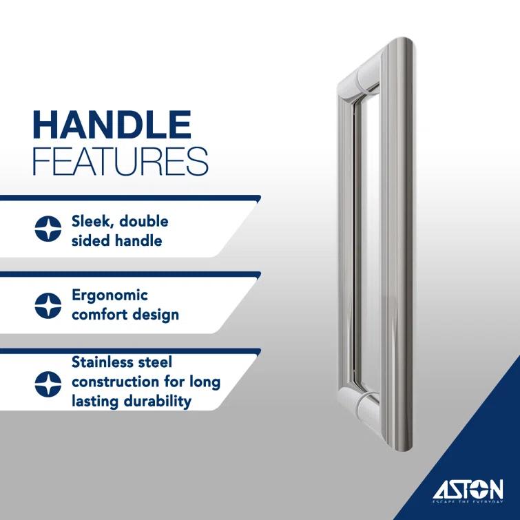 Nautis XL 28.25 - 29.25 in. W x 80 in. H Hinged Frameless Shower Door with Clear StarCast Glass