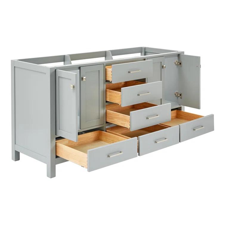 Ariel A067d-Bc Cambridge 66" Double Free Standing Vanity Cabinet Only - Grey