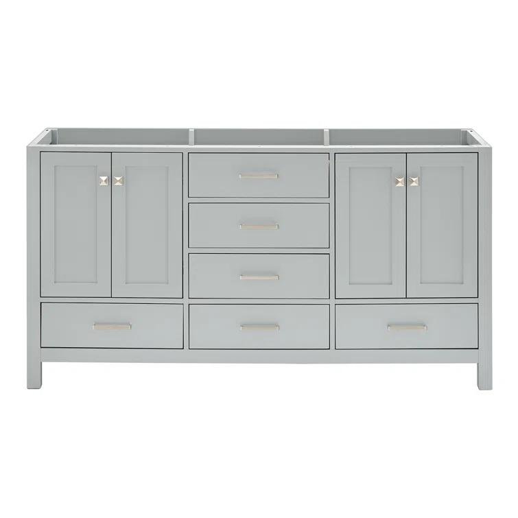 Ariel A067d-Bc Cambridge 66" Double Free Standing Vanity Cabinet Only - Grey