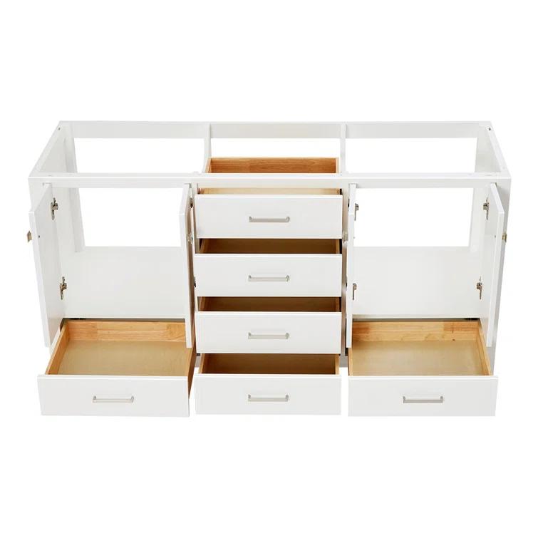 Ariel A067d-Bc Cambridge 66" Double Free Standing Vanity Cabinet Only - White