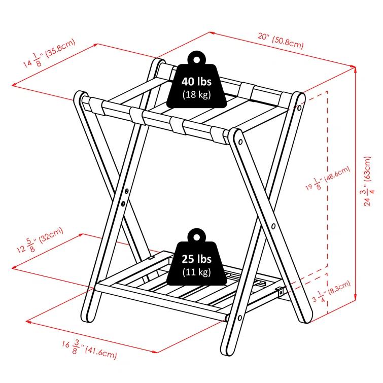 Folding Wood Luggage Rack