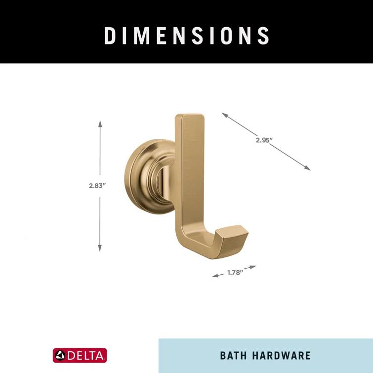 Delta 78935-CZ Tetra Double Towel Hook Bath Hardware Accessory in Stainless Steel
