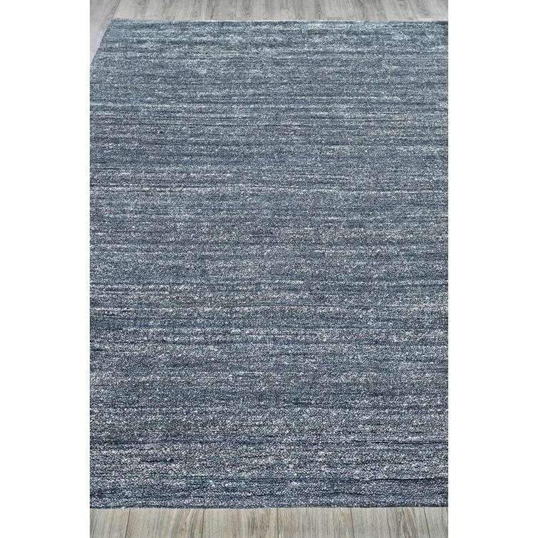 Exquisite Rugs Plush Hand-Knotted Wool/Viscose Charcoal Area Rug