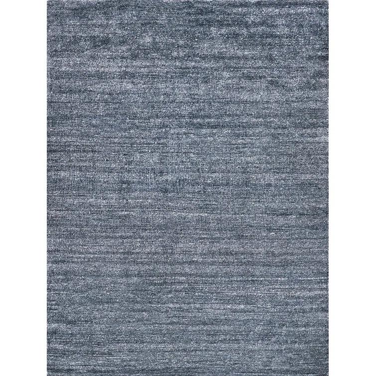 Exquisite Rugs Plush Hand-Knotted Wool/Viscose Charcoal Area Rug