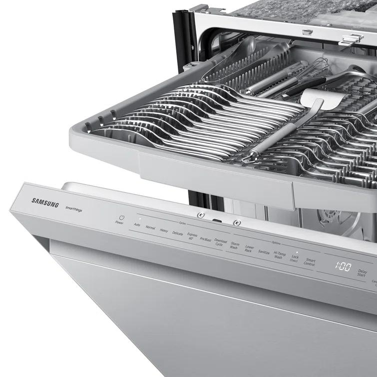 Samsung 24" 46 dBA ENERGY STAR Certified Smart Built-in Top Control Dishwasher with Adjustable Rack