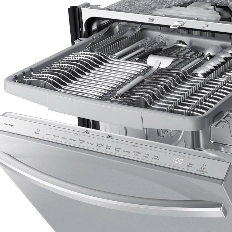 Samsung 24" 46 dBA ENERGY STAR Certified Smart Built-in Top Control Dishwasher with Adjustable Rack