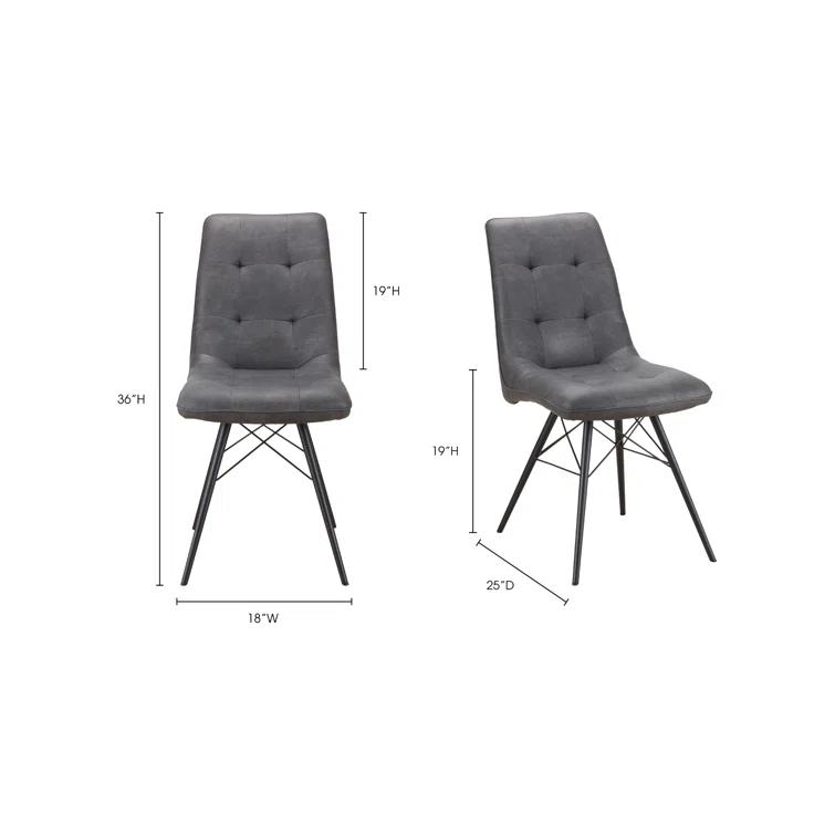 Helman 19'' H Tufted Polyurethane Upholstered Side Chair