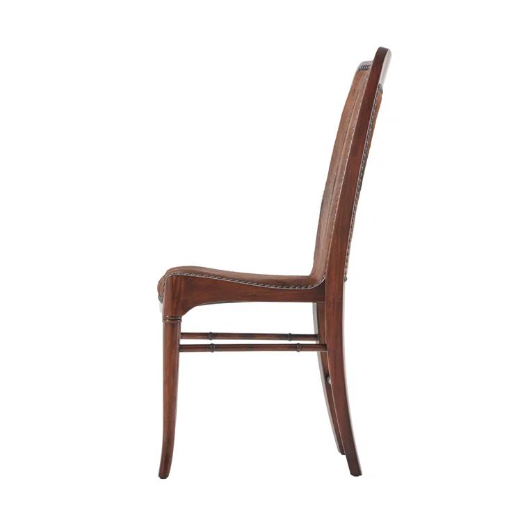 Theodore Alexander Vanucci Eclectics 19.75'' H Genuine Leather Upholstered Side Chair (Set of 2)