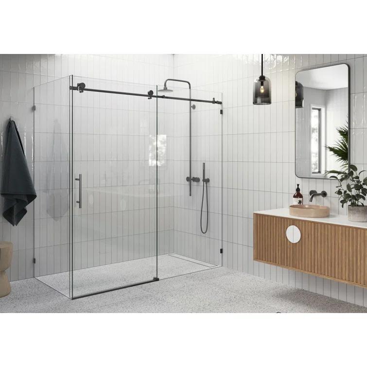 72" W x 78'' H Single Sliding Door Frameless Shower Door with