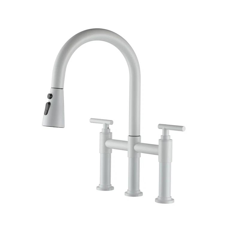 mondawe KMLT0005-WH-WF Mondawe Pull Down Kitchen Faucet