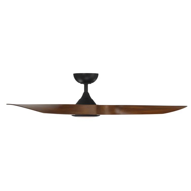 54" Swirl 3 - Blade Outdoor LED Smart Propeller Ceiling Fan with Remote Control and Light Kit Included