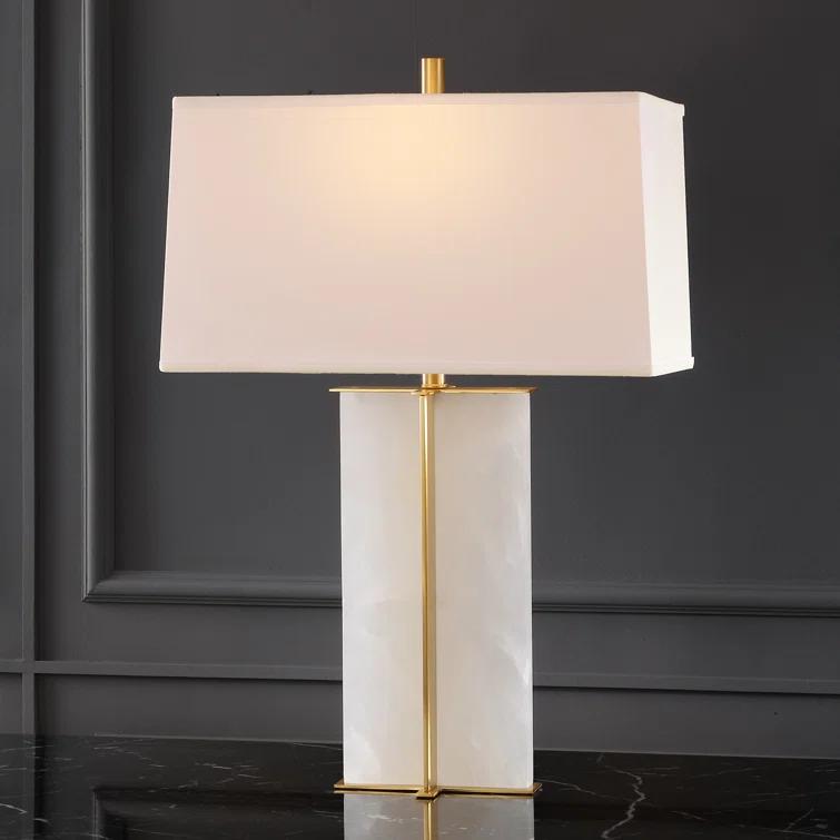 Natalee Marble Table Lamp - CTL1045 - Gold/White - Safavieh Couture