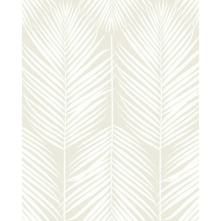 NextWall Palm Silhouette Peel and Stick Wallpaper Light Beige: Vinyl, Self-Adhesive, Botanical Leaf Pattern, 30.75 Sq Ft Coverage