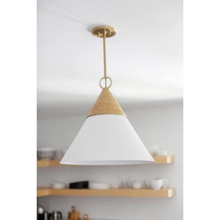 Rooney Pendant Light - White and Natural / 18"