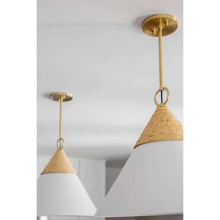 Rooney Pendant Light - White and Natural / 18"