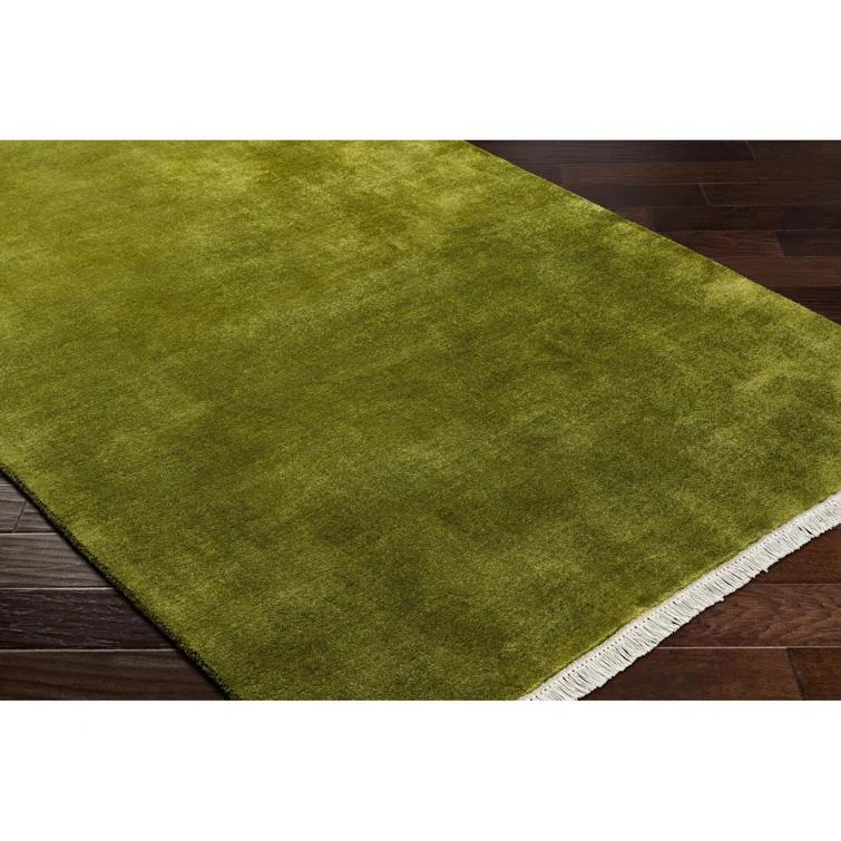 Clio Hand Loomed Wool Dark Green Rug