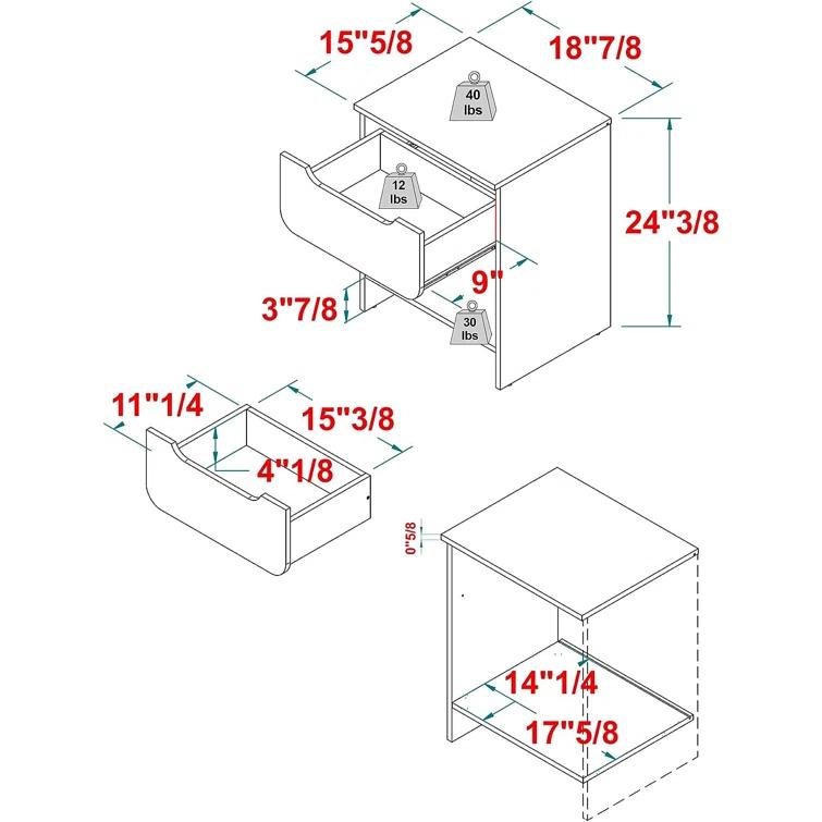Ebern Designs Jaqualine 1-Drawer Nightstand with Storage Cubby