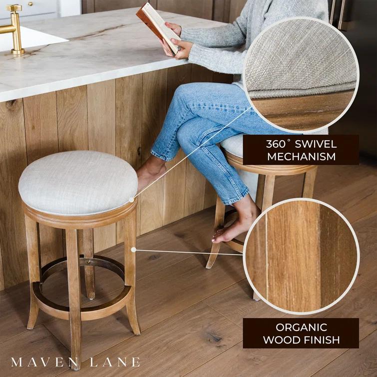 Maven Lane Maven Lane Eva Stool with Fabric Upholstery