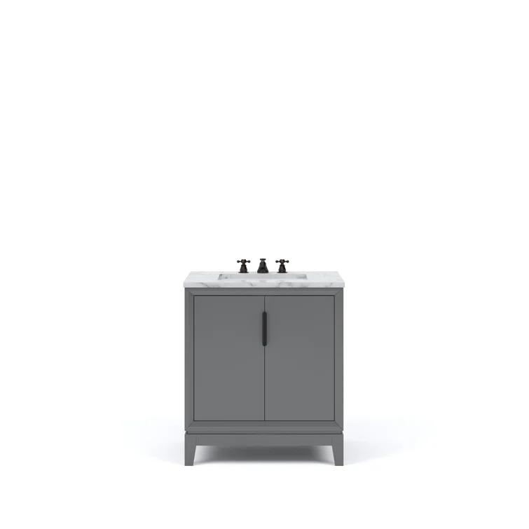 Elizabeth 30" Cashmere Grey Single Bathroom Vanity with Carrara Marble Top