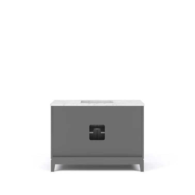 Water Creation Elizabeth 48" Wood Single Bathroom Vanity in Cashmere Gray/Bronze