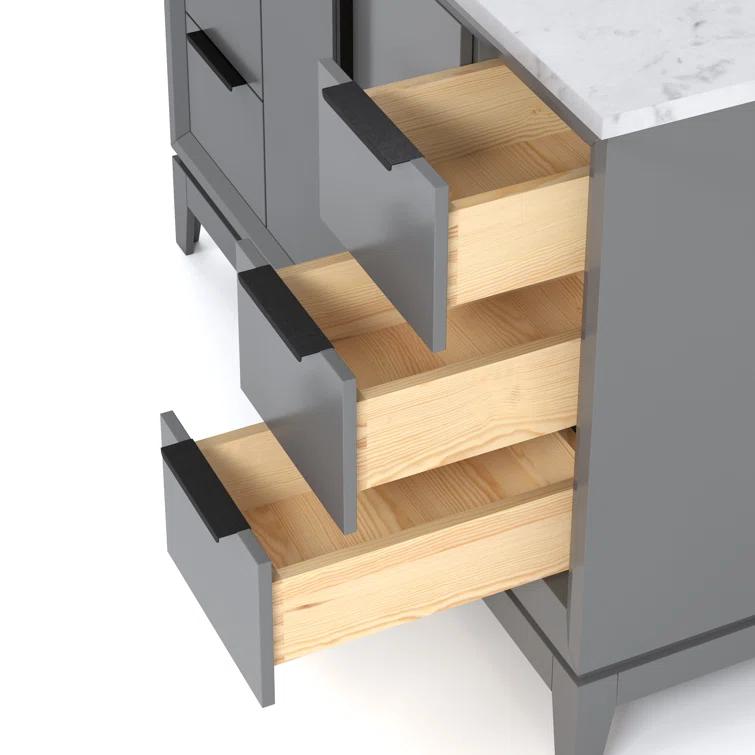 Water Creation Elizabeth 48" Wood Single Bathroom Vanity in Cashmere Gray/Bronze