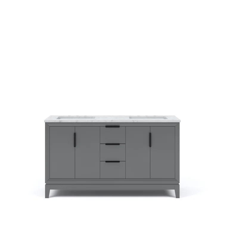 Elizabeth 60" Carrara Marble Countertop Bath Vanity